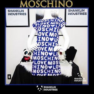 🤍🐼LOVE MOSCHINO🐼🤍NWT Logo T Shirt Dress Sz 38 US 2